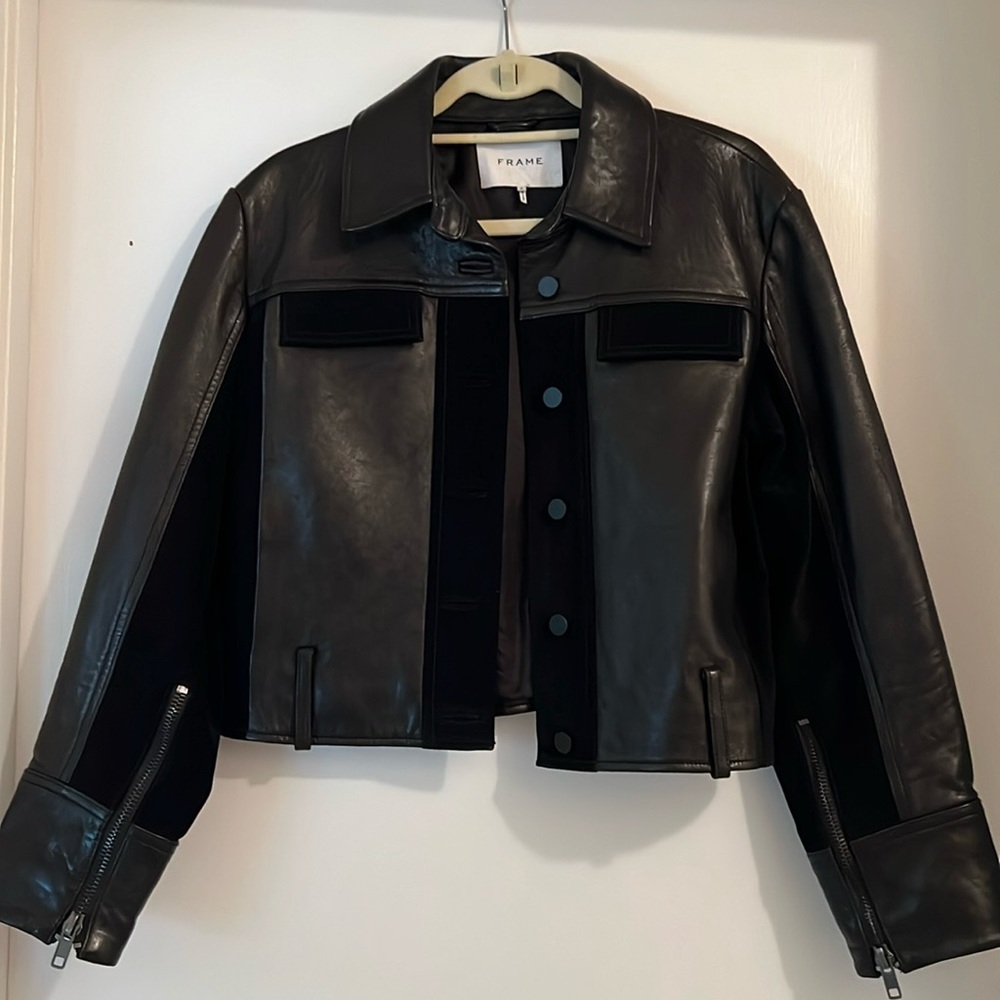 Frame over sized Leather Jacket Size Medium